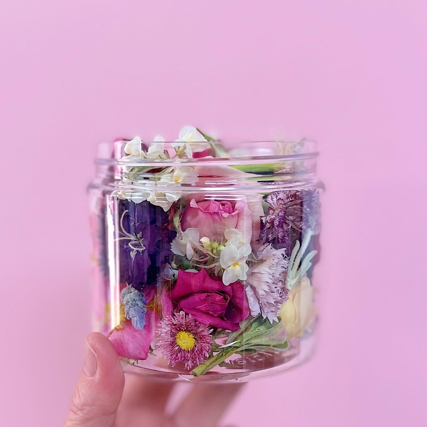 Blooming Beautiful jars of freeze dried edible flowers for cake flowers, cupcake flowers and cocktail garnishes.